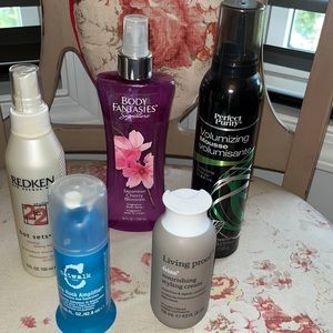 Hair Products: Mousse, Styling Cream, Curl Amplifier 2 Full, 2 3/4 Full